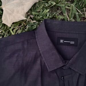 INC International Concepts Men's XXL Charcoal Plaid Shirt